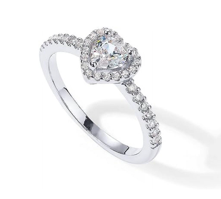 Amour Heart Halo Ring